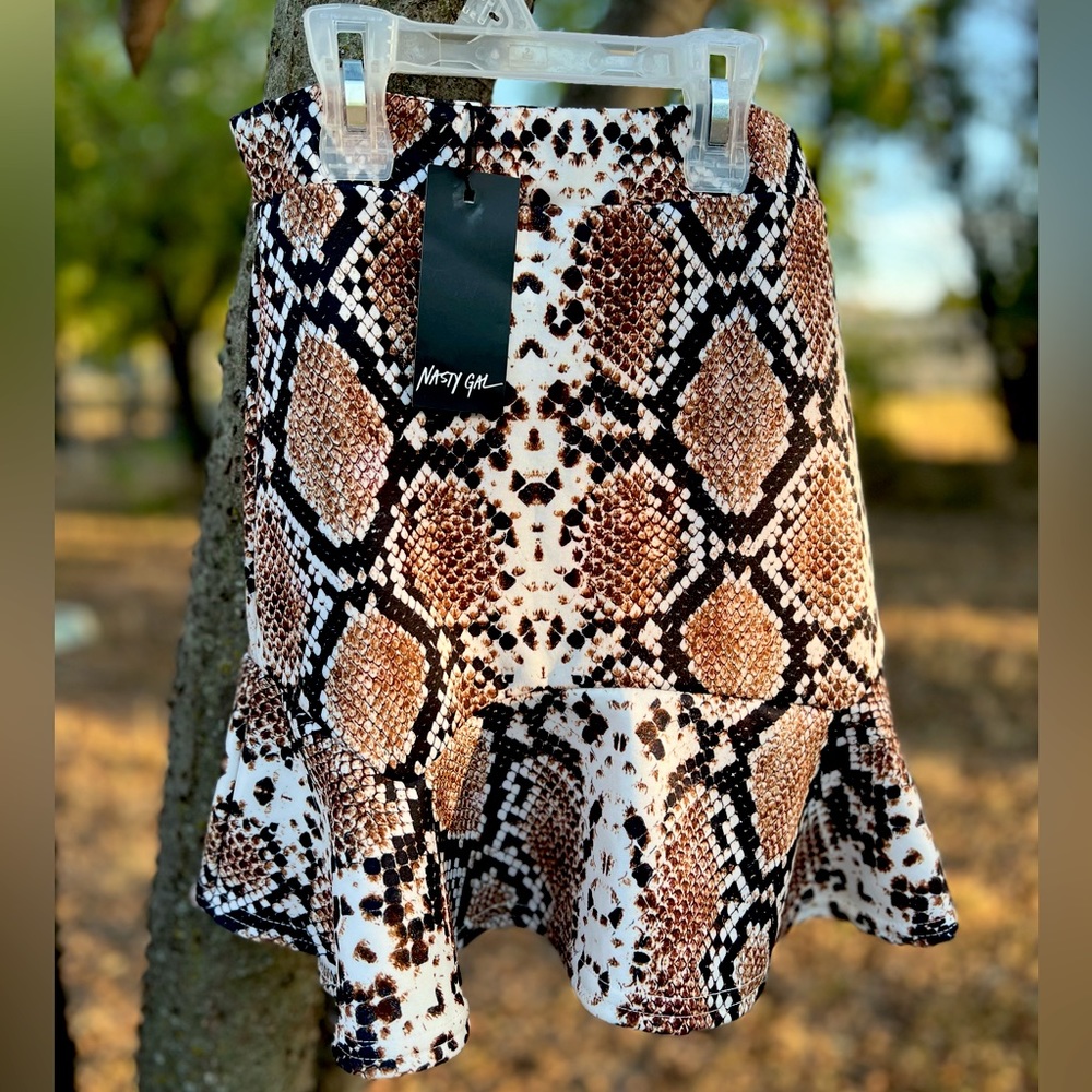 Nasty Gal Snake Skin Mini Skirt